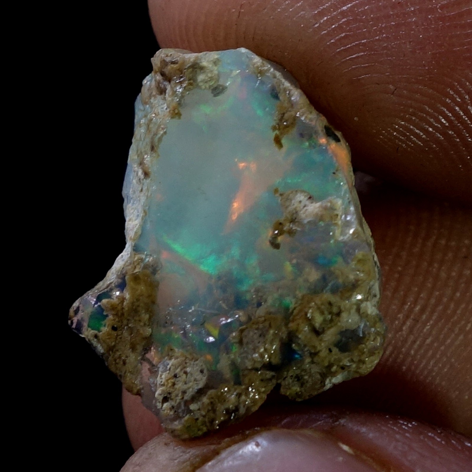 AA+ Ethiopian Dry Opal Rough Entreated Welo Opal Multi Fire Color Flash 11.20Cts
