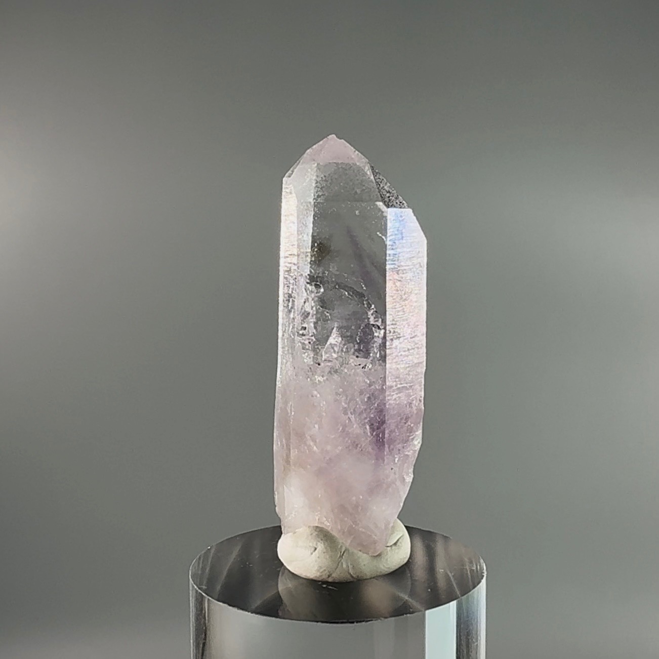 Large Moving Bubble! RARE Lilac Pink Brandberg Amethyst Enhydro w White Chlorite