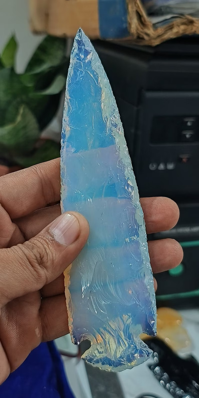 Opalite Spearhead Arrowhead Crystal Healing Gemstone Bead for Jewelry Making.