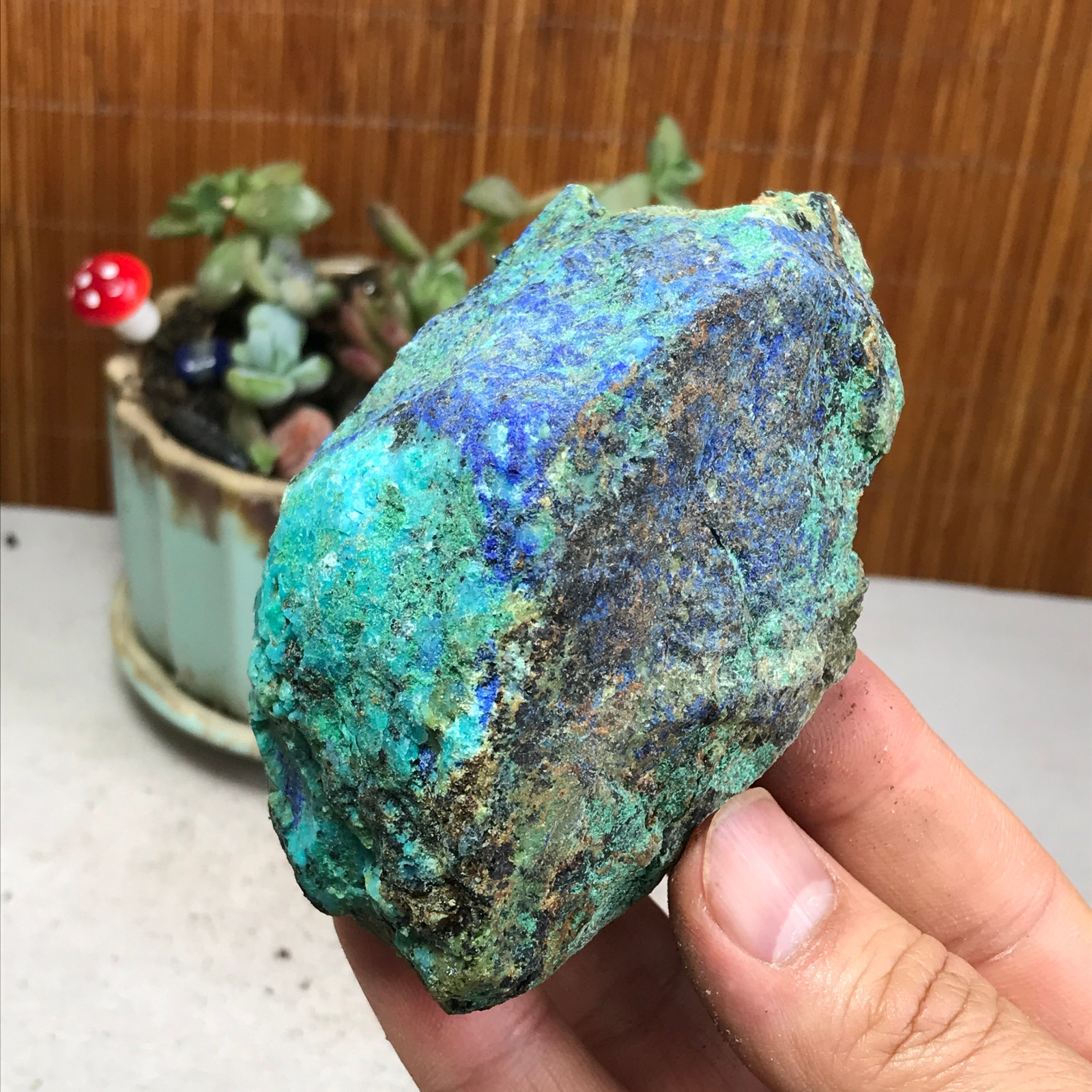252g Natural Azurite/Malachite gemstone Rough original Crystal Specimen A5061