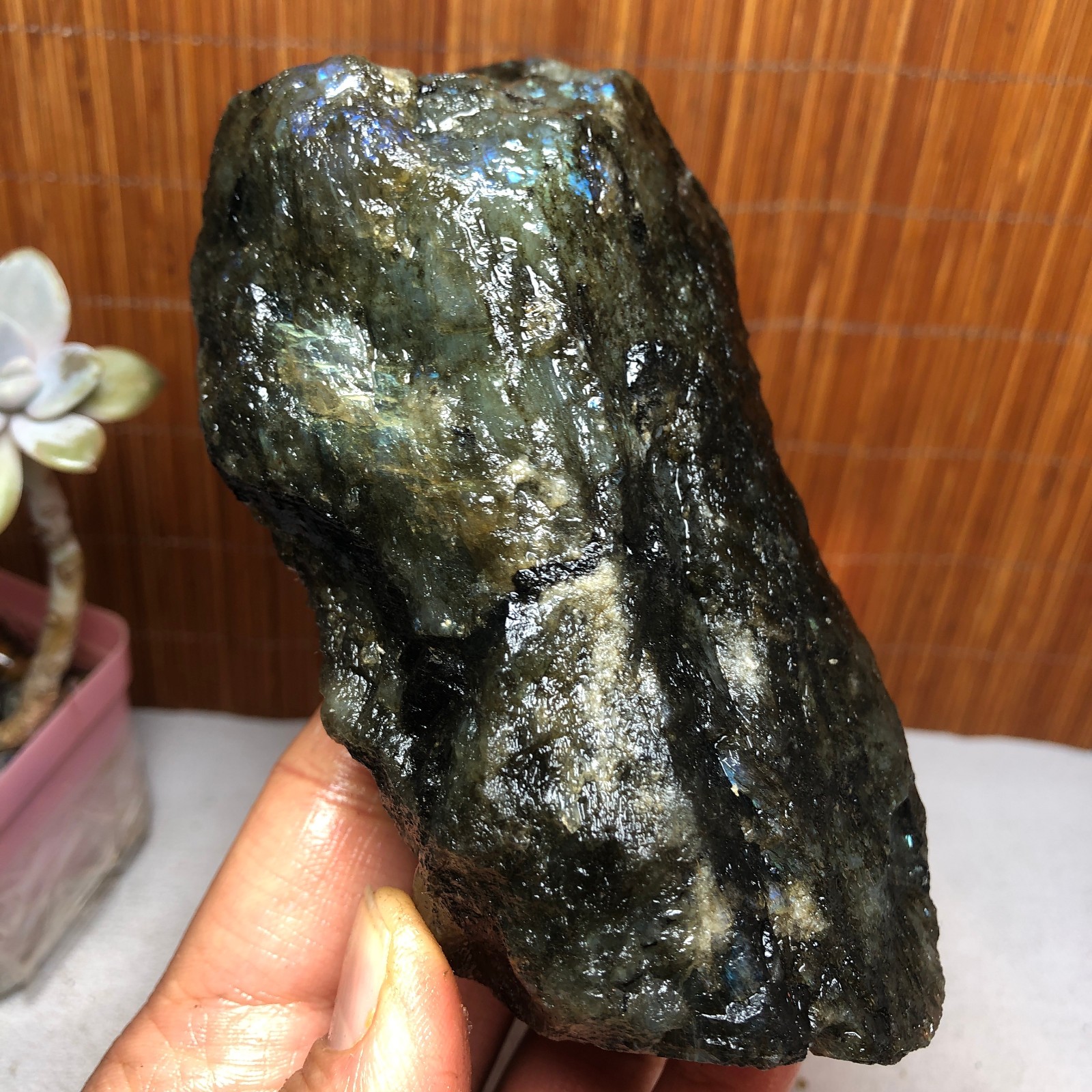 120-57-51mm Natural Labradorite Crystal gemstone Rough Mineral Specimen A3131