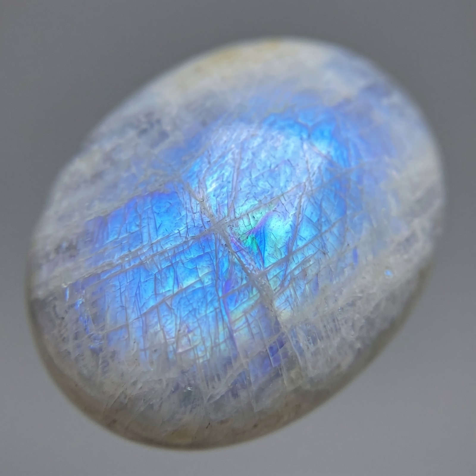 Moonstone Palm Stone 5-8cm Natural Blue Flash Healing Crystal