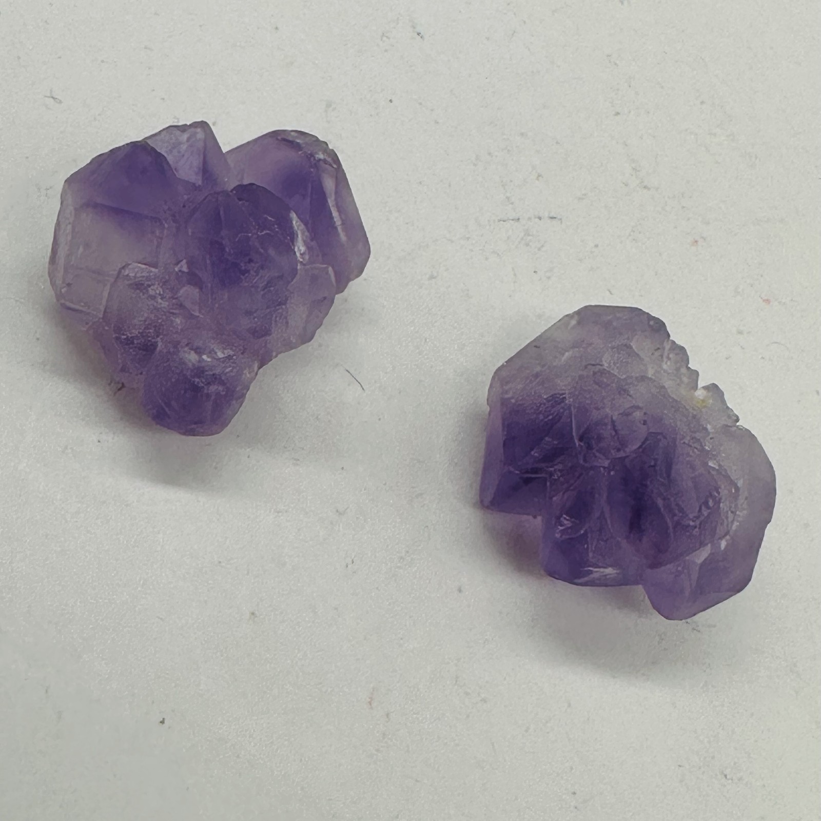Amethyst Natural Crystals Bead Parcel| 21x19x14 and 21x19x13mm| Purple| 2 Beads|