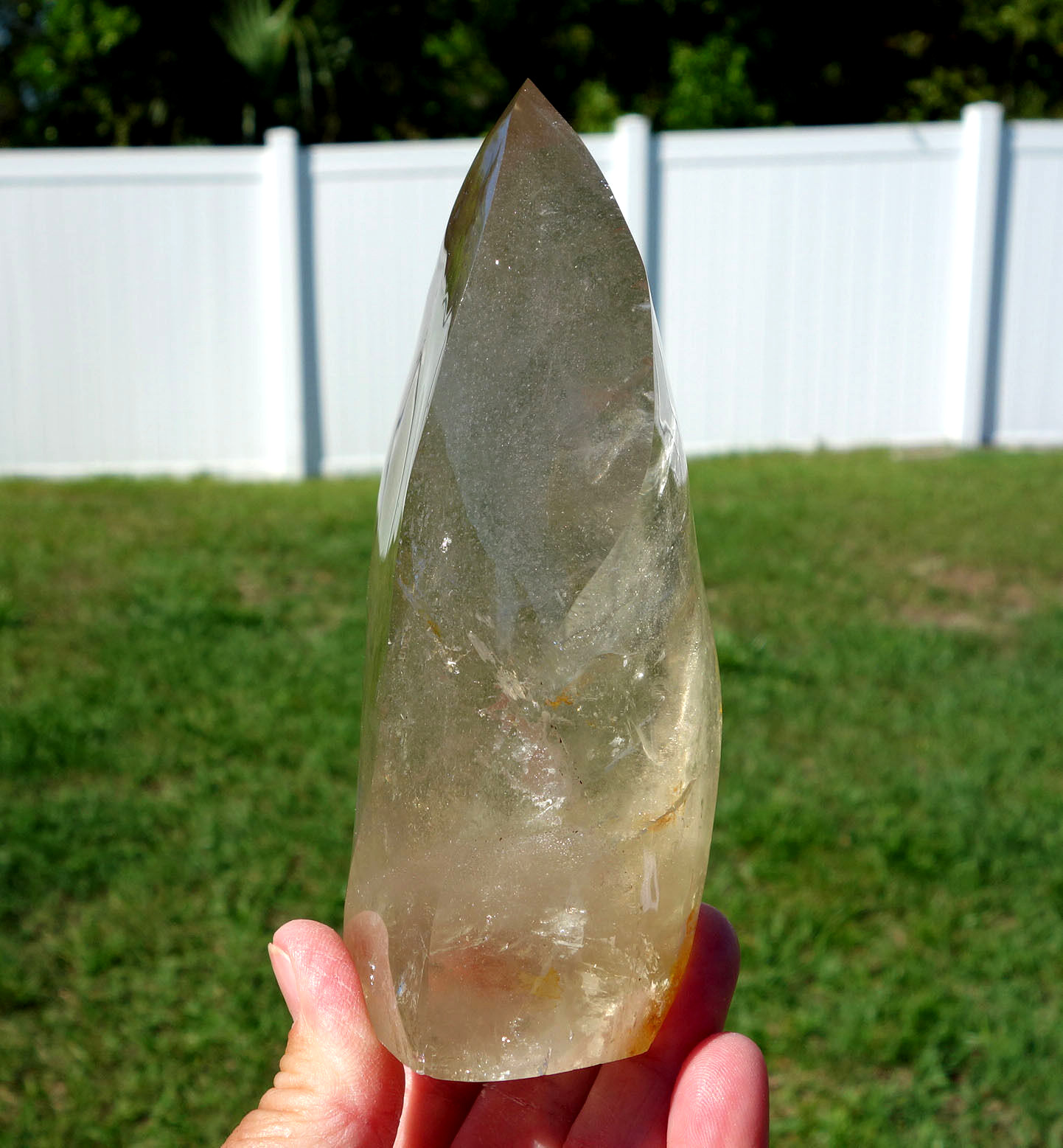 Large CITRINE Quartz Crystal Point Polished Free Form Flame Twist For Sale