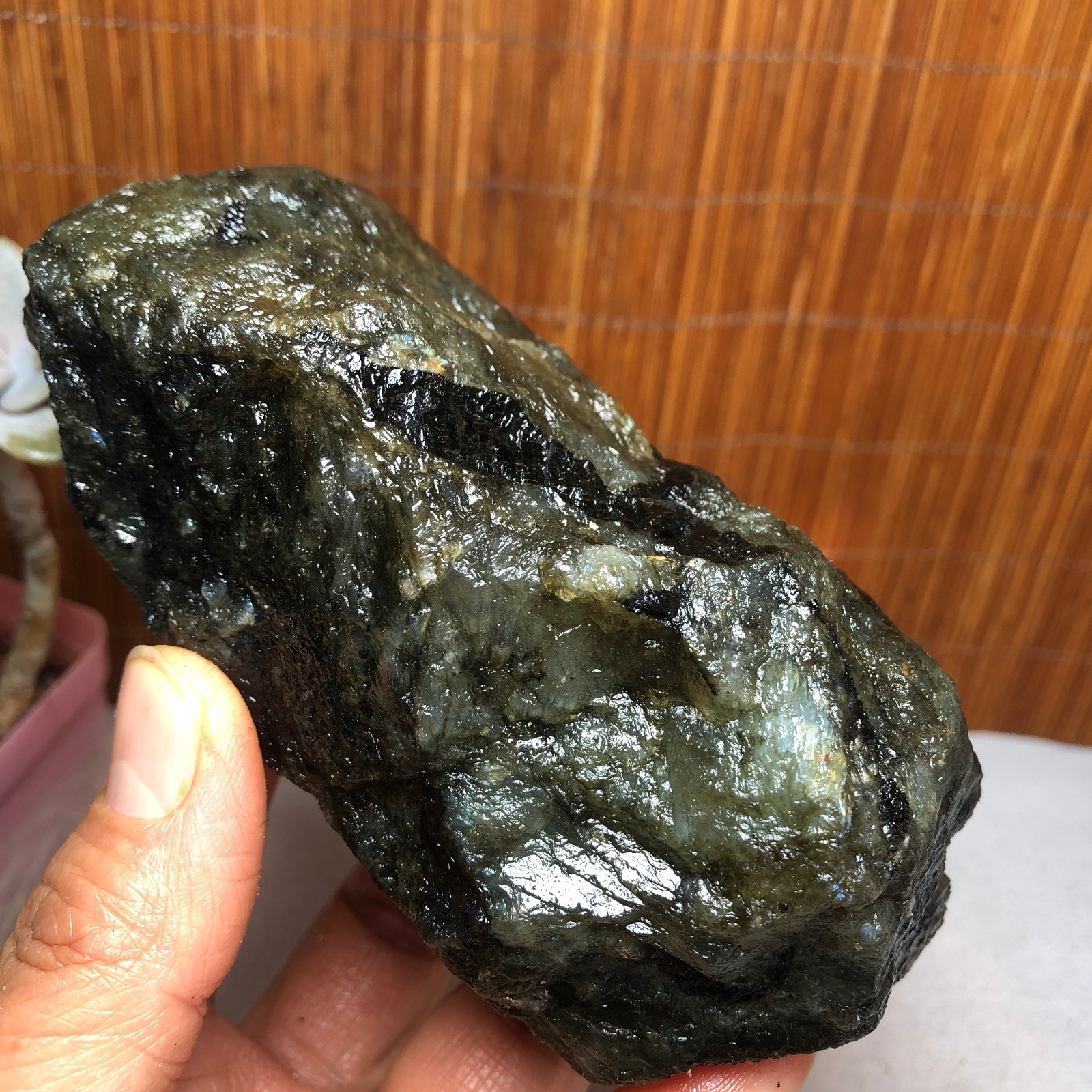 120-57-51mm Natural Labradorite Crystal gemstone Rough Mineral Specimen A3131