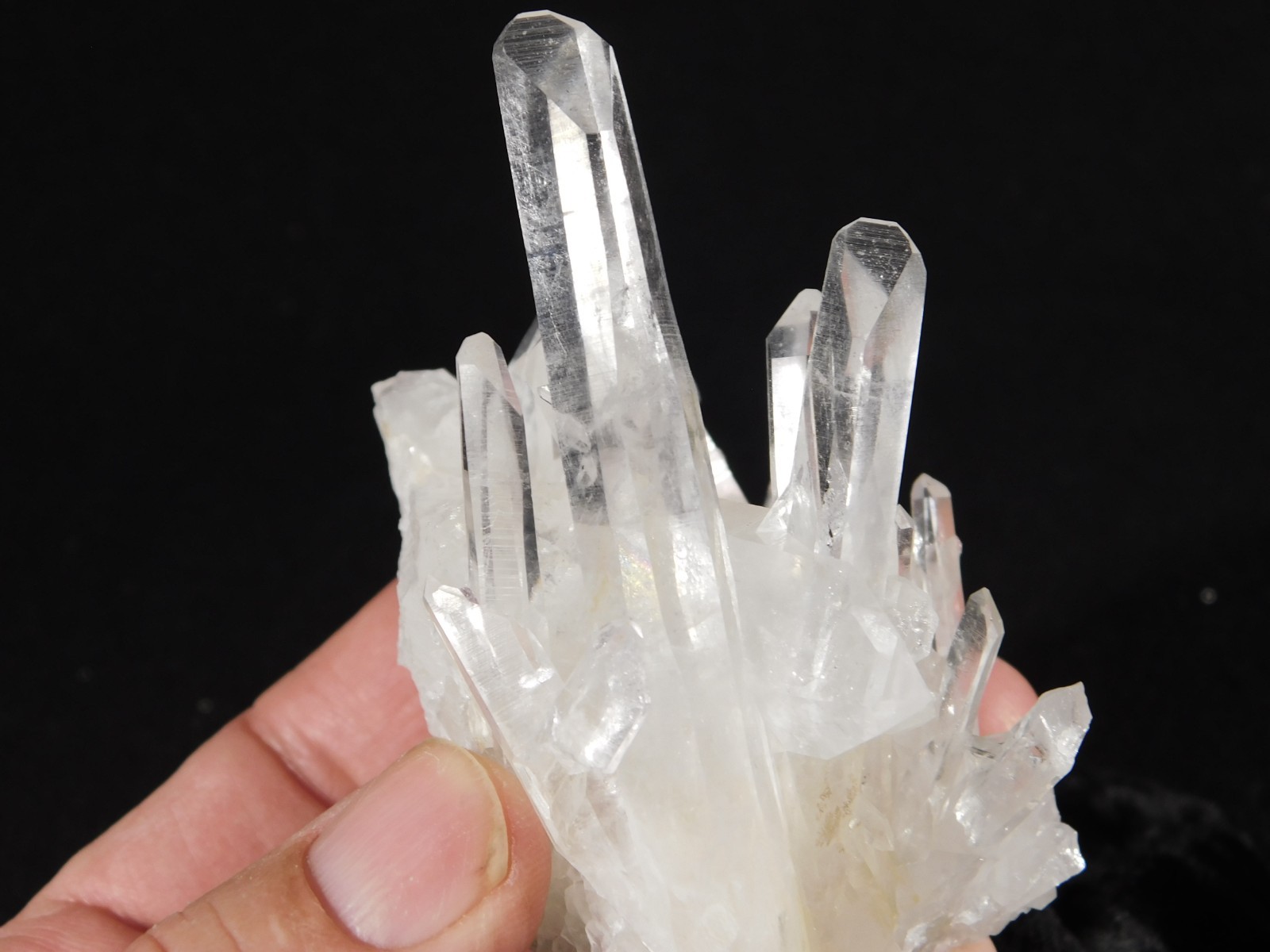 SUPER! TRANSLUCENT Quartz Crystal Cluster Collier Creek ARKANSAS 130gr