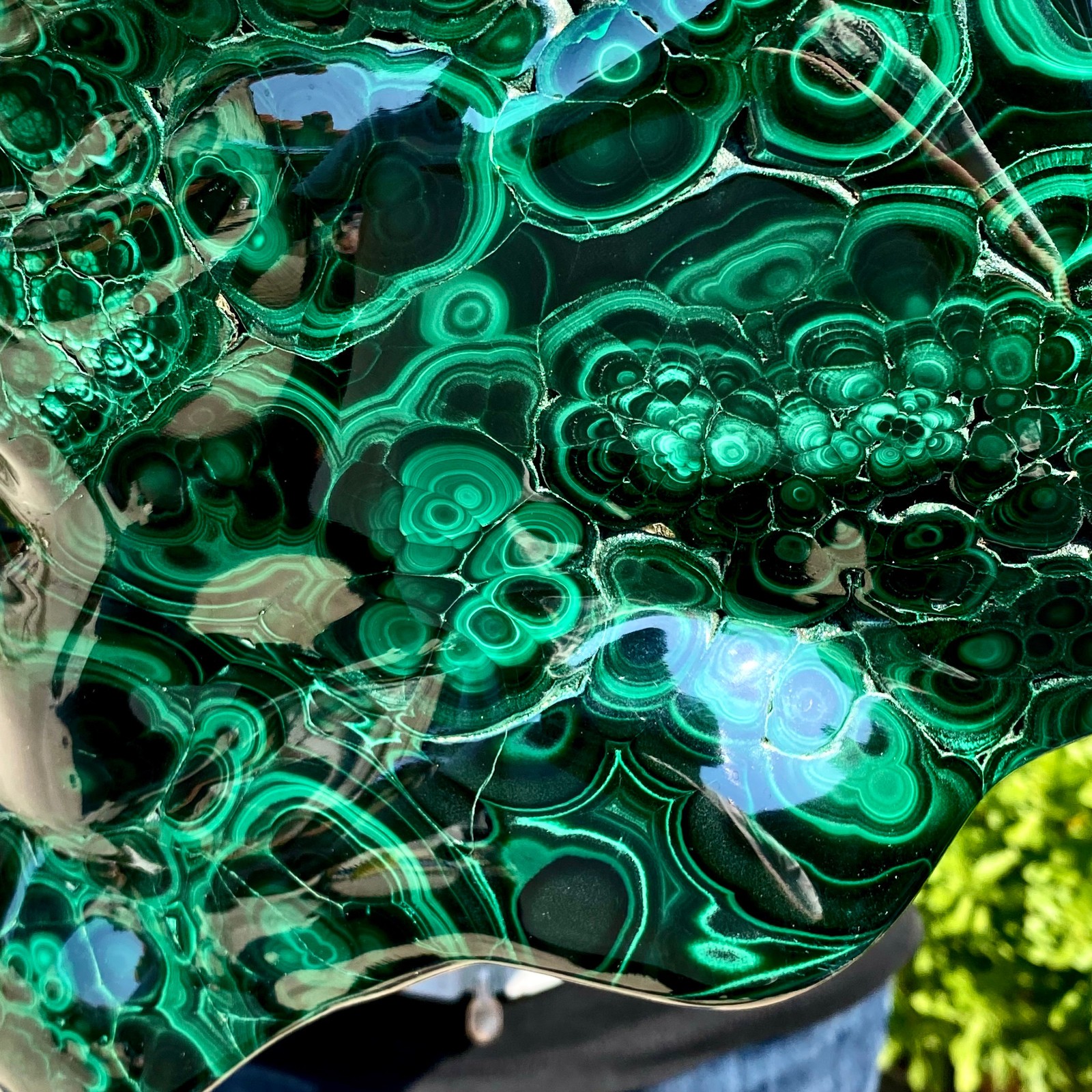 16.97LB Natural glossy Malachite transparent cluster rough mineral sample