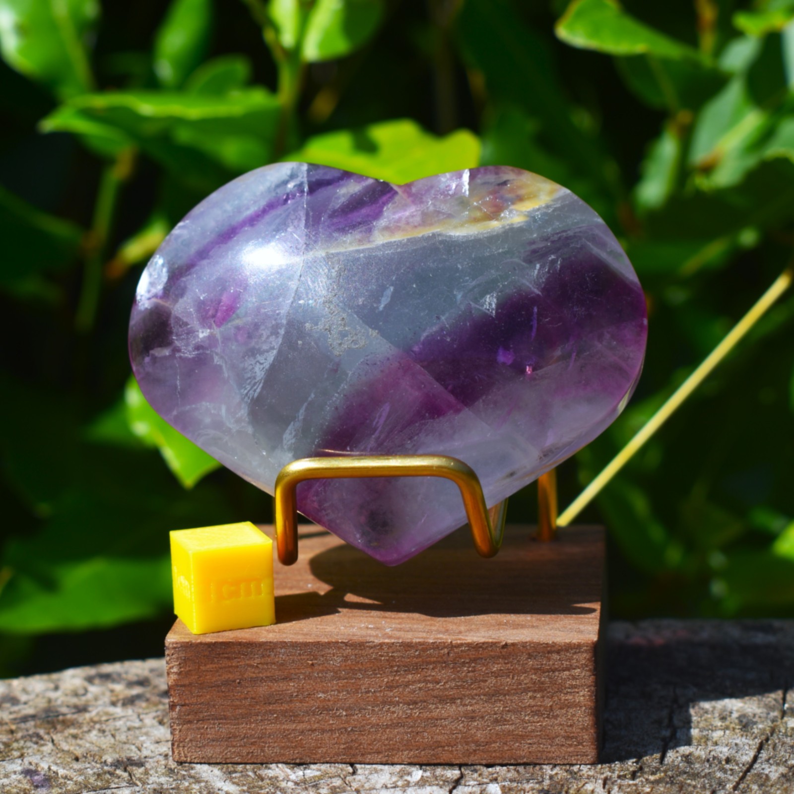 Natural Rainbow Fluorite Crystal Heart Carving | Healing Stone Spiritual Gift