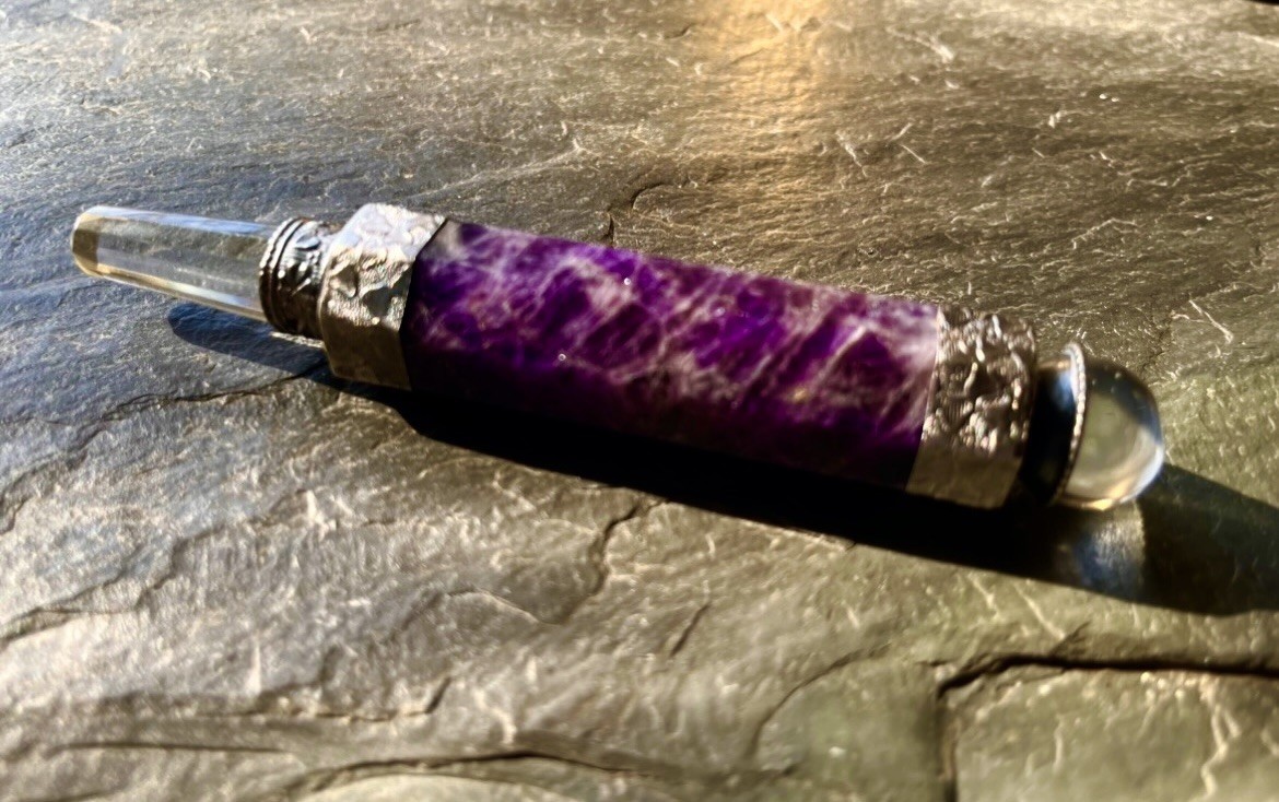 🔥 Brilliant Natural Octagon Amethyst Crystal Reiki Healing Scepter OOAK