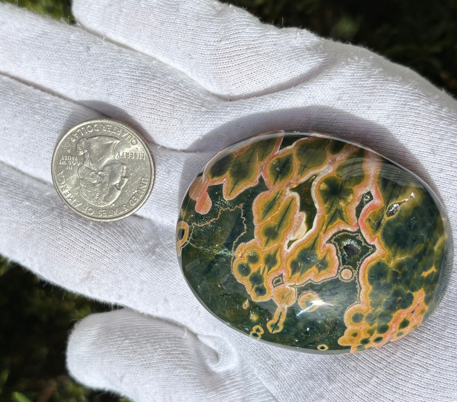 USA SALE 91g 2.3″ KABAMBY OCEAN JASPER OJ PALMSTONE PALM STONE OLD STOCK