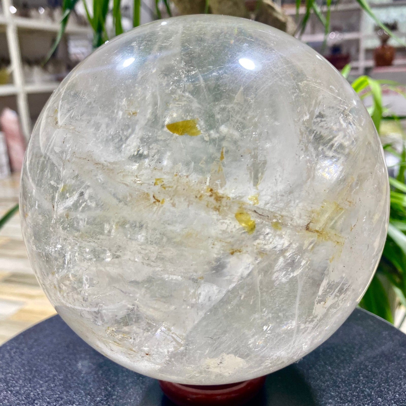 10.8LB white crystal transparent quartz crystal ball Reiki repair