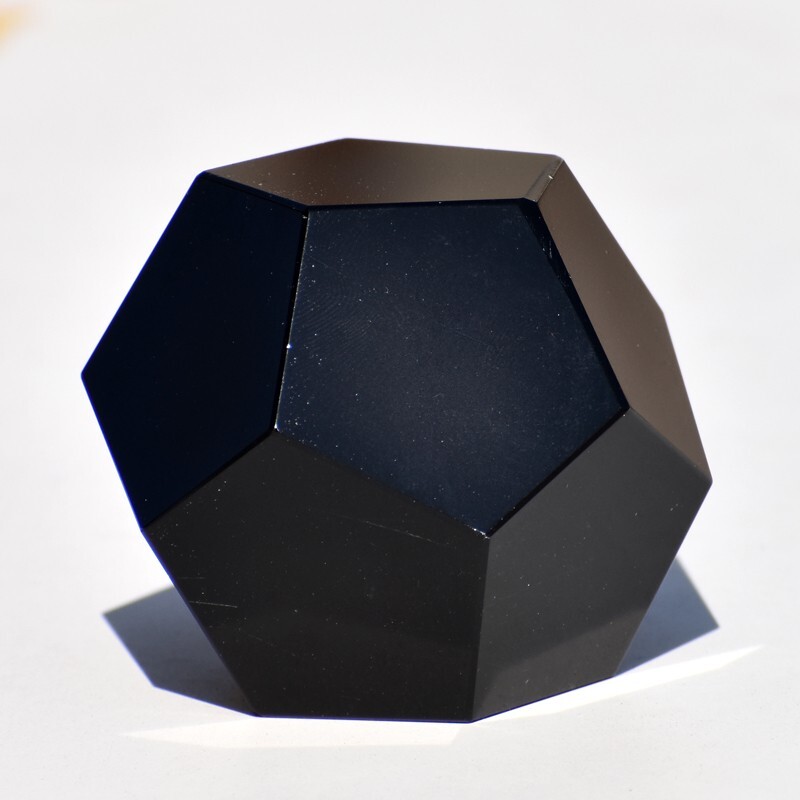 Black Obsidian Dodecahedron Sphere Reiki Chakra Healing Meditation Crystal Ball