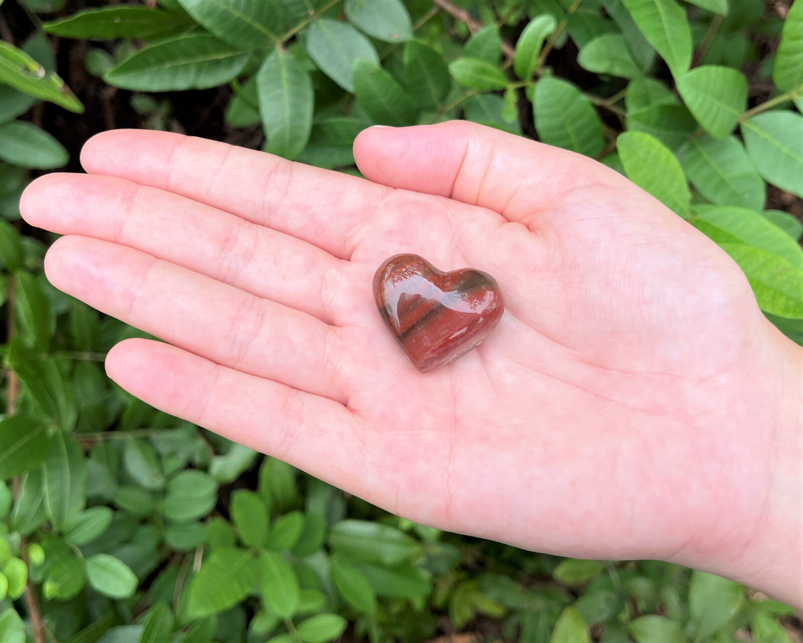 Petrified Wood Heart: 1″ (Crystal Heart, Puffed, Puffy, Gemstone Heart)