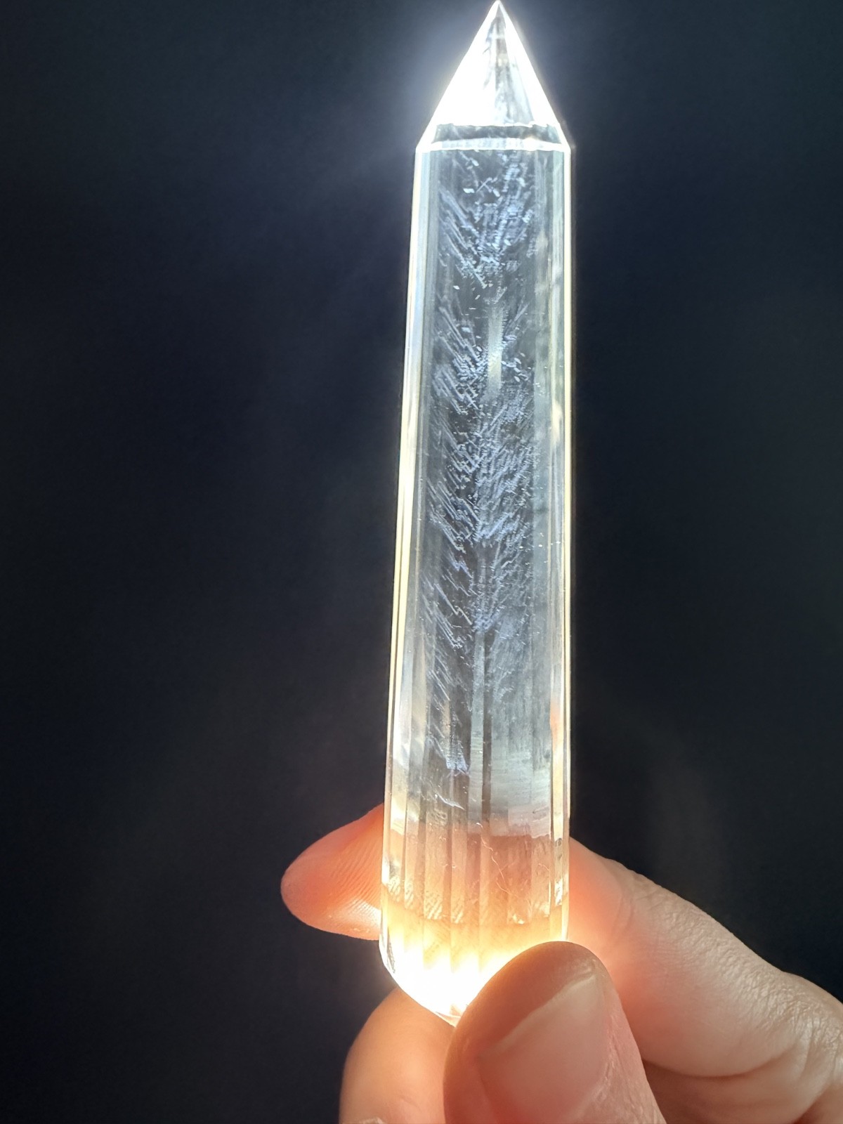 Blue Needle Quartz Vogel | High Clarity Clear Quartz with Angel’s Feather