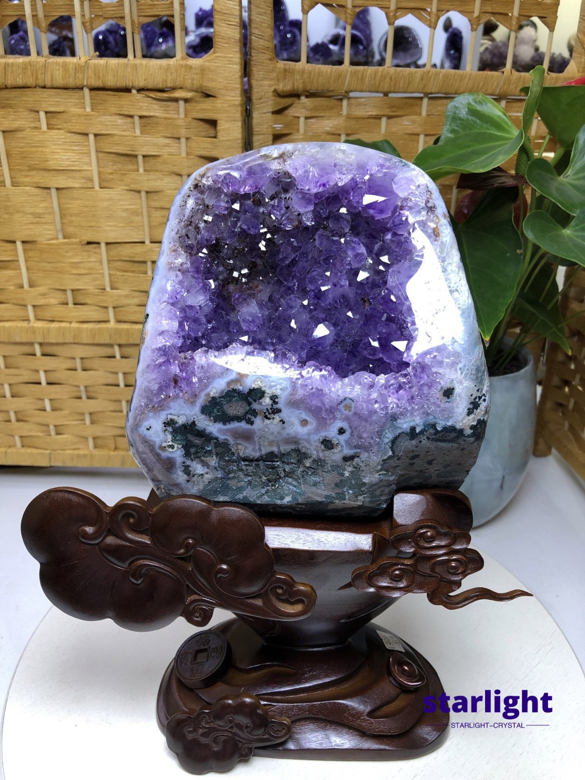 7.7LB Natural Uruguayan amethyst cluster ornament