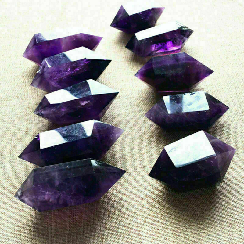4-5cm Natural Purple Amethyst Quartz Crystal Point Wand Obelisk Healing Tower