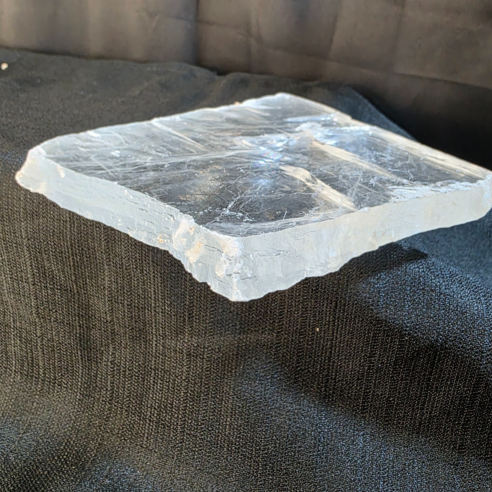 Selenite Crystal Slab Slice | Extra Large 480g | Natural Raw Clear | USA