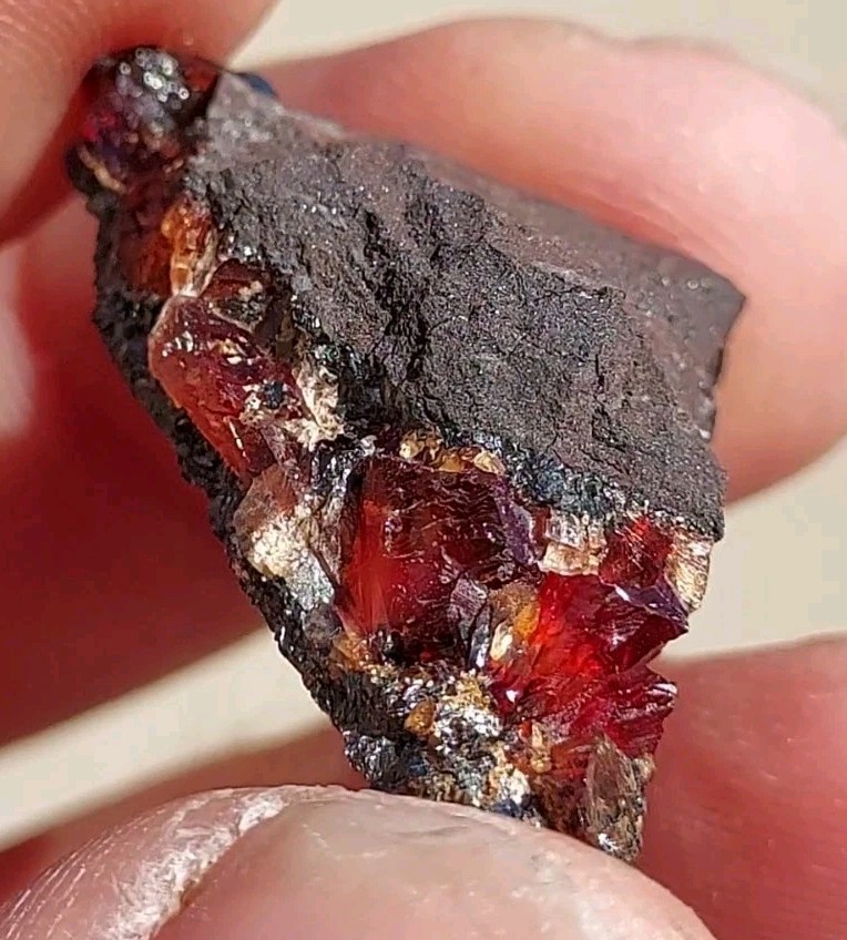 ULTRA RARE GEM RHODOCHROSITE ON MATRIX N’Chwaning I Mine, KMF, South Africa