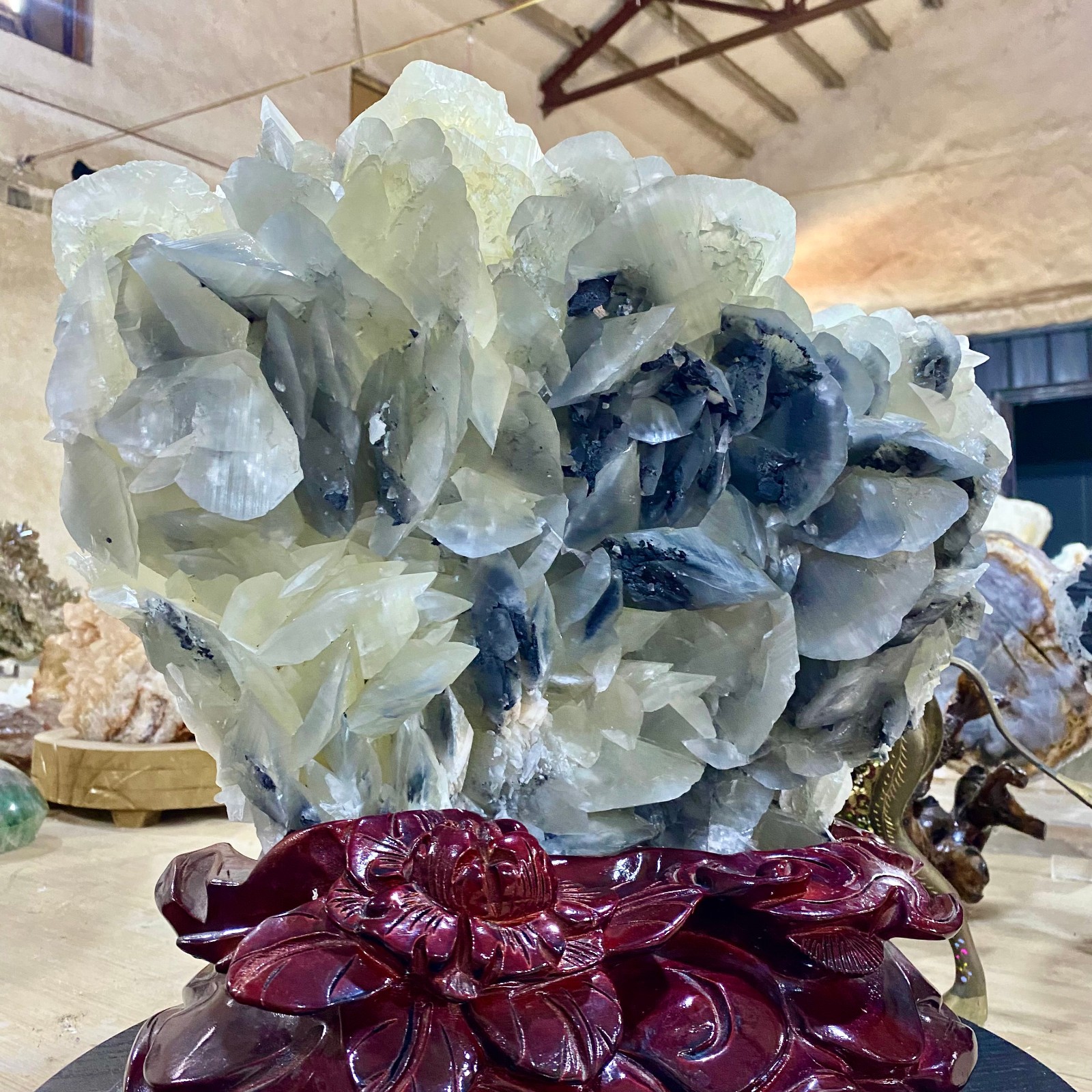 34.86LB Rare!! Natural transparent quartz with Mica Crystal Specimen Rough