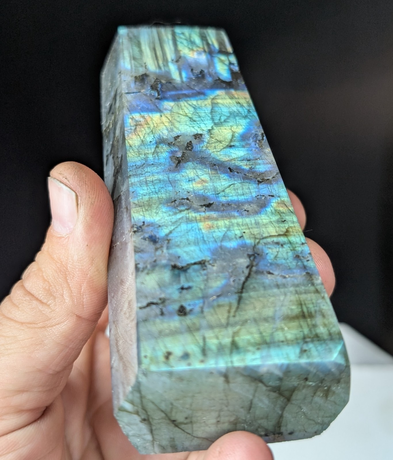 Labradorite Tower Crystal Point Large Big Gemstone Chakra Reiki