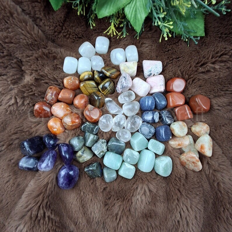 Mixed Gemstone Tumbled Stones – Multiple Sizes Premium Extra Quality Tumbled
