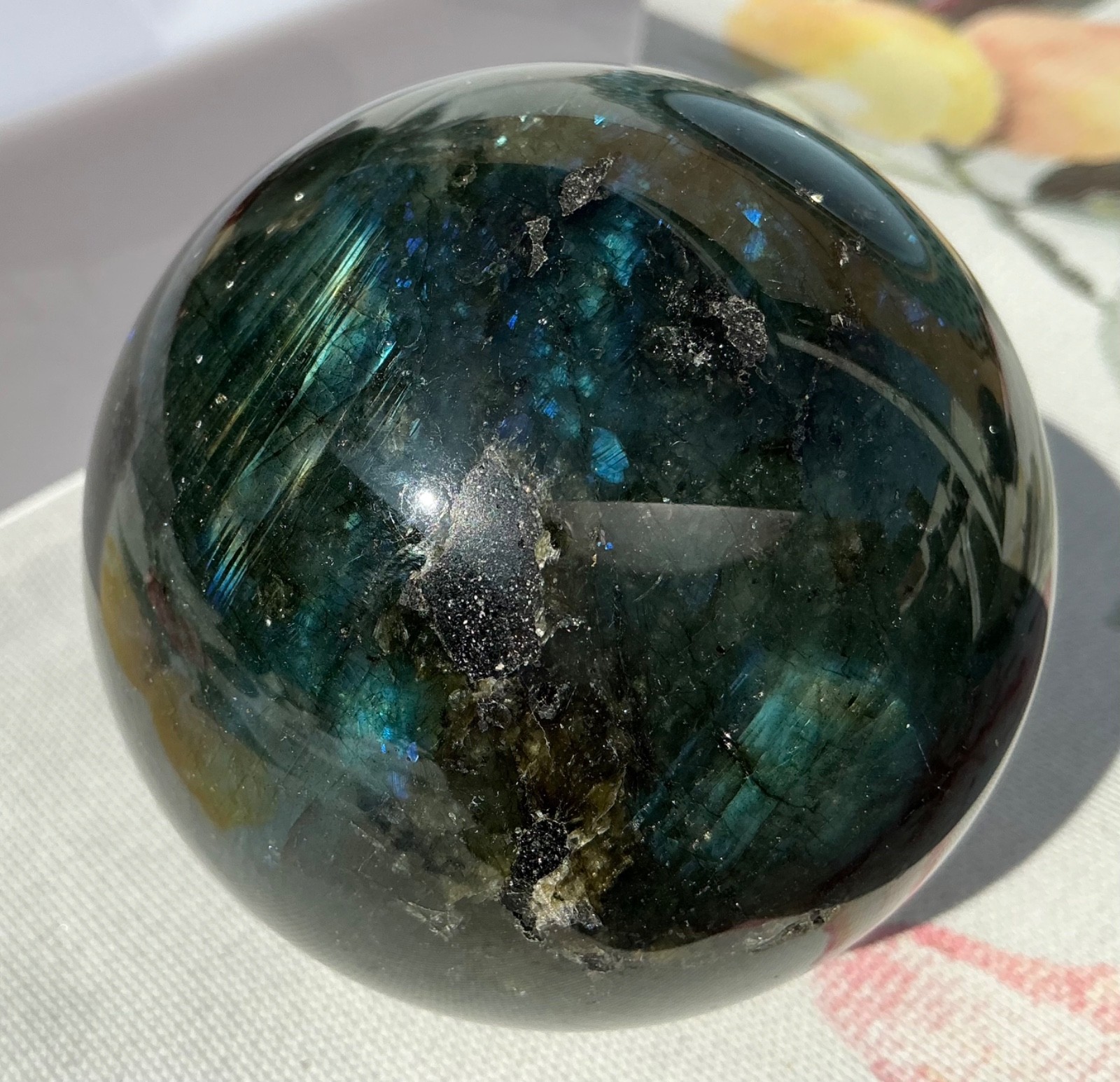 Blue Flash Labradorite Sphere #103 Healing Reiki Gift Decor Art
