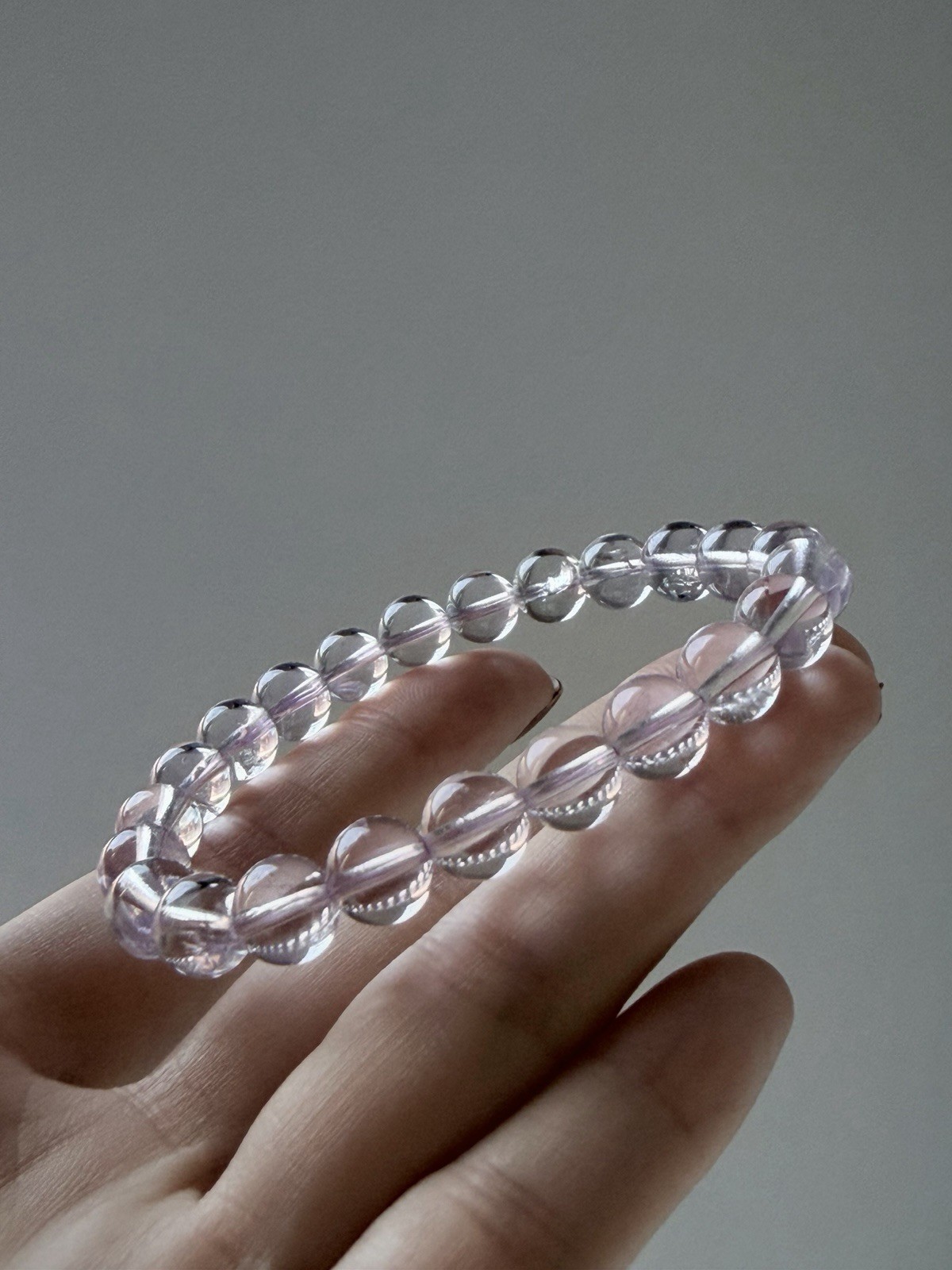 Pastel Light Lavender Purple Bolivia Amethyst Bracelet