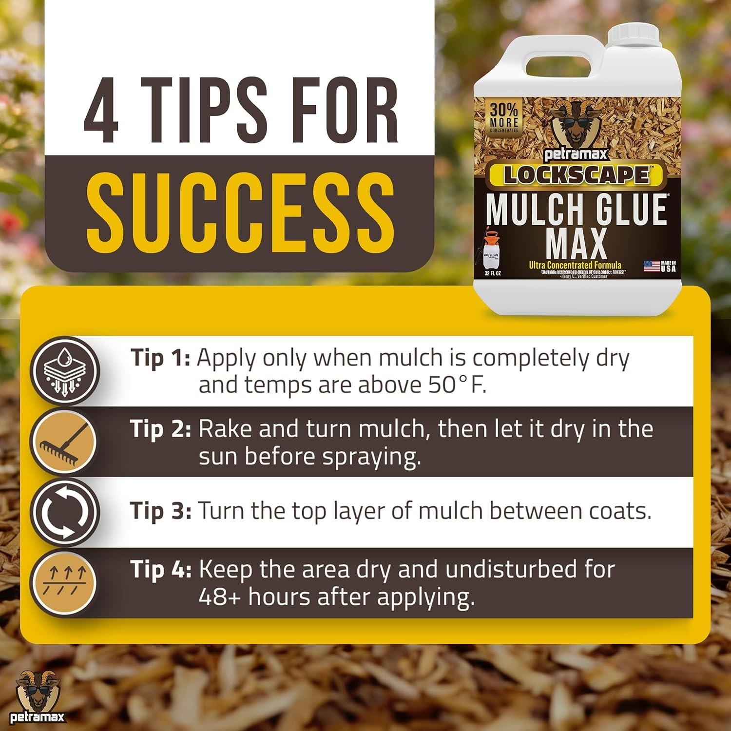 32 Oz Lockscape Landscape Glue – Powerful Pet-Safe 3X Concentrate for Mulch