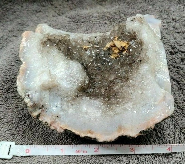 1.5 LB Kentucky Agate Geode Smokey Quartz Cluster