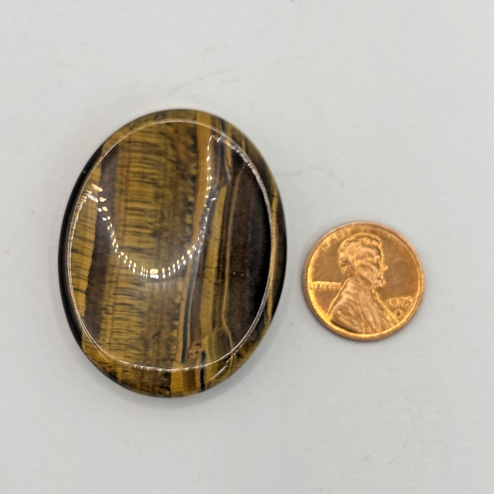 Natural Crystal Calming Worry Stone: TIGER EYE (Crystal Healing Pocket Stone)