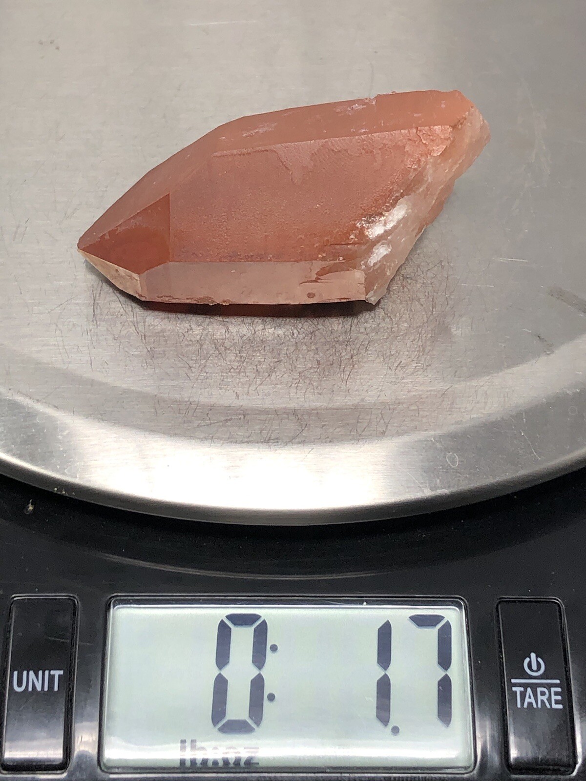 Red Quartz Crystal Point Morocco 1.7oz N34