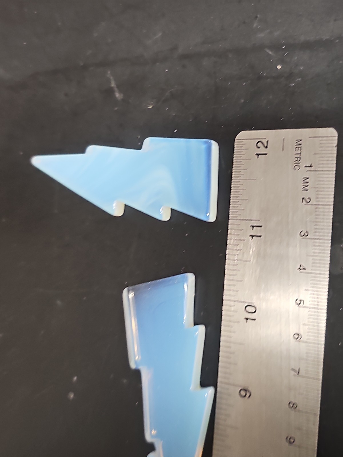 Wholesale Bulk Lot: 5 Opalite Lightning Bolt Carvings – 3″ Blue Iridescent…