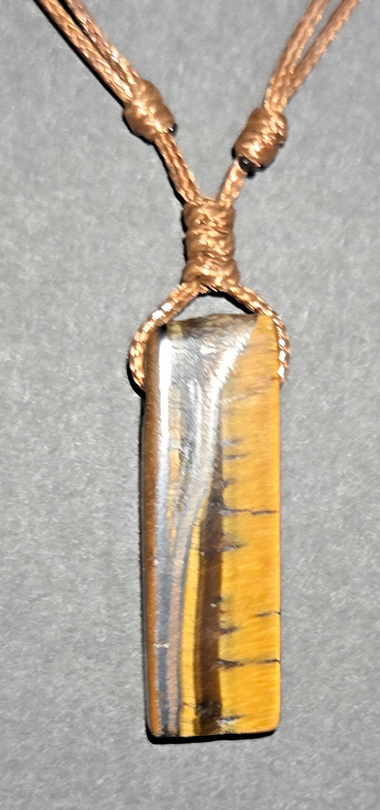 NATURAL STONE PENDANT-TIGER’S EYE-REIKI/ CHAKRA/ HEALING NECKLACE #36