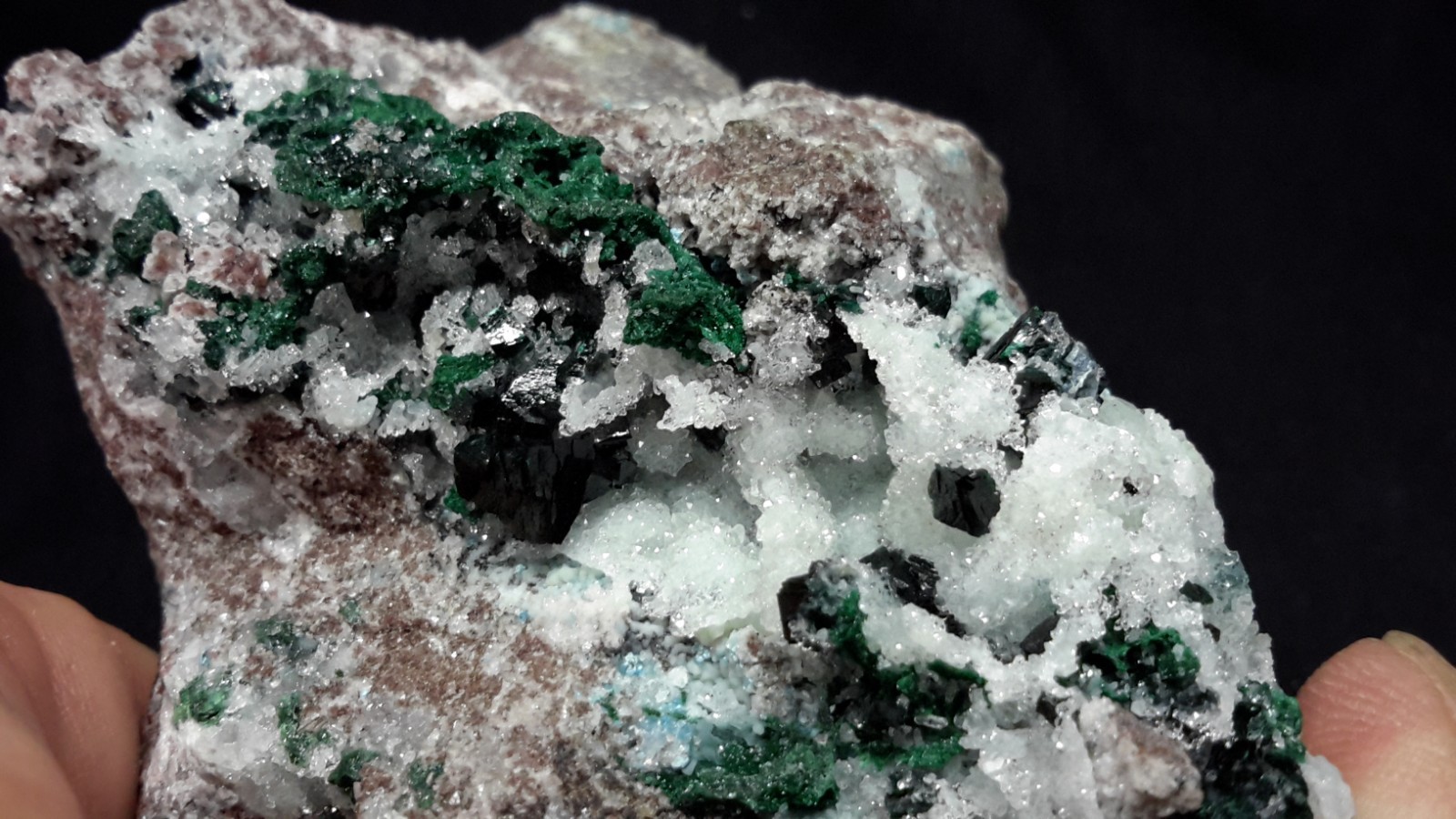 2.5″ MALACHITE with QUARTZ from the Democratic Republic of Congo