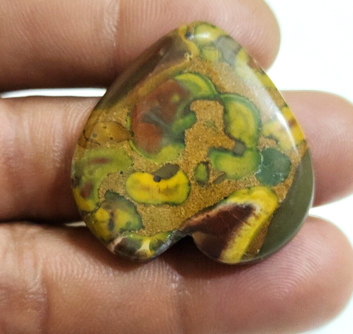 Amazing Fruit Jasper Heart Shape Cabochon 50 Crt Loose Gemstone
