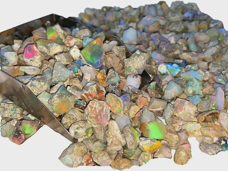 50Ct Natural Ethiopian Jumbo Welo Fire Opal Rough Specimen Gemstone 9-16 Pcs Lot