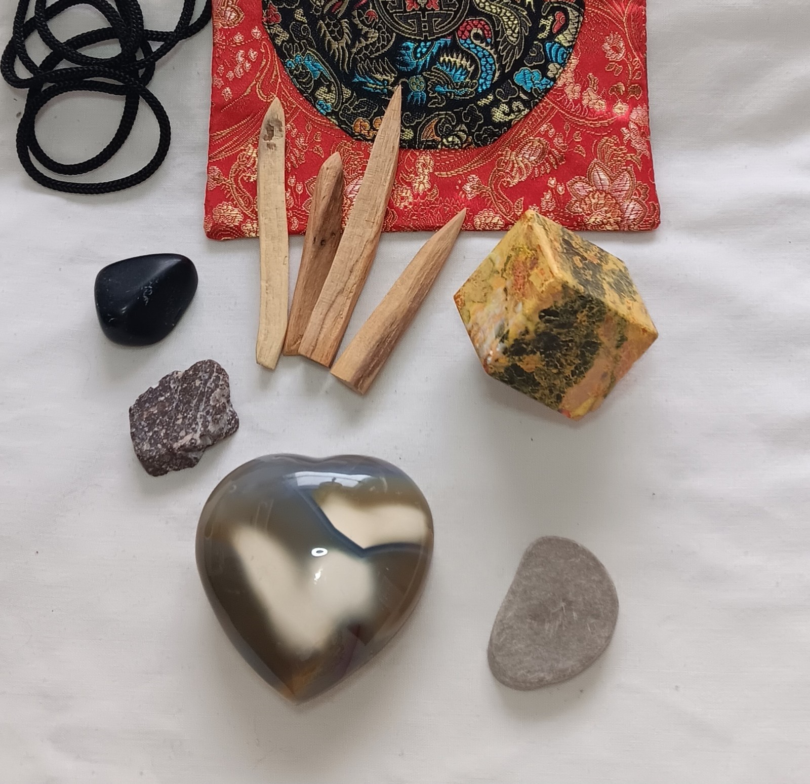 Crystals Large Orca Agate Stone Ocean Jasper Palo Santo 10 Pc Spiritual Kit
