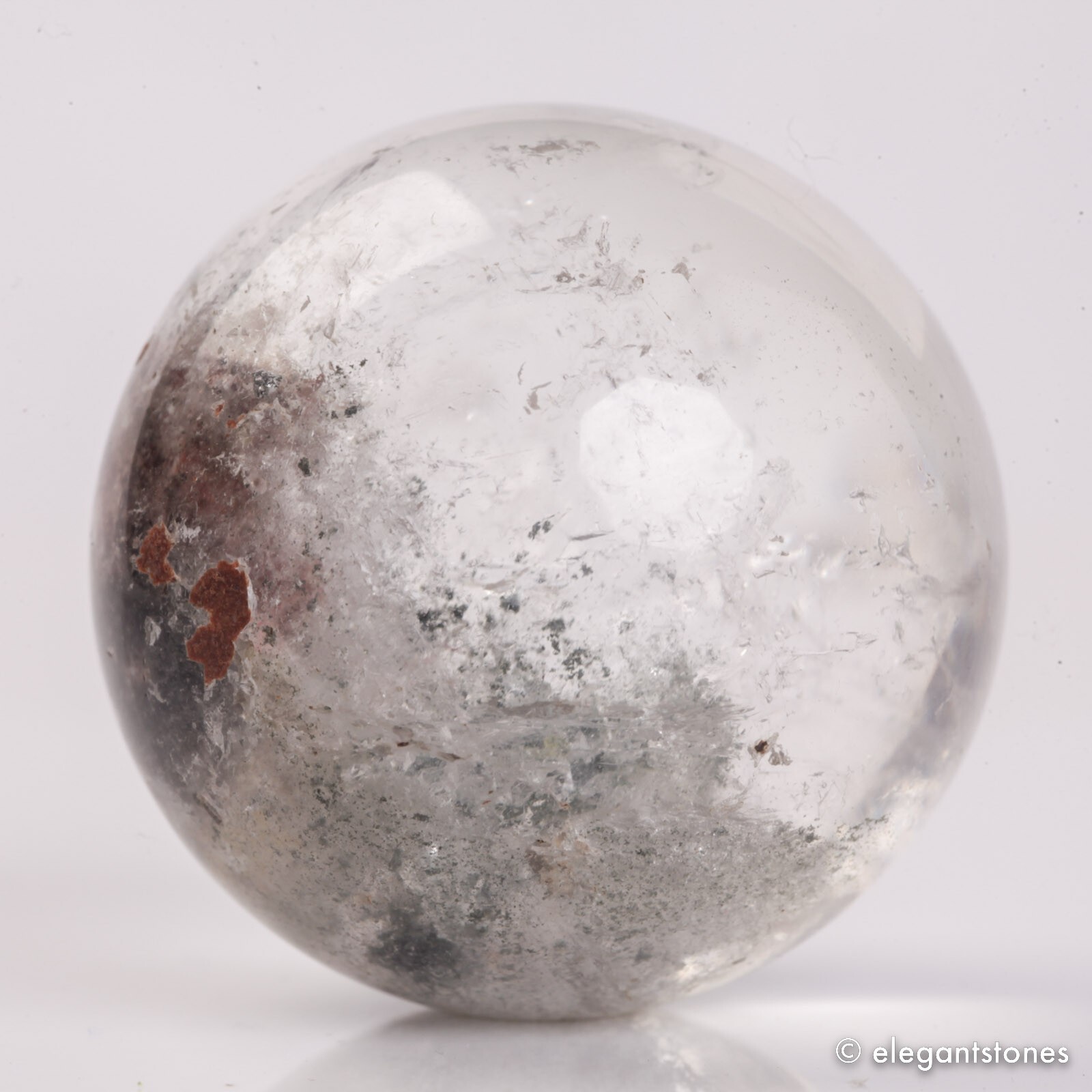 60g35mm Natural Garden/Phantom/Ghost/Lodolite Quartz Crystal Sphere Healing Ball