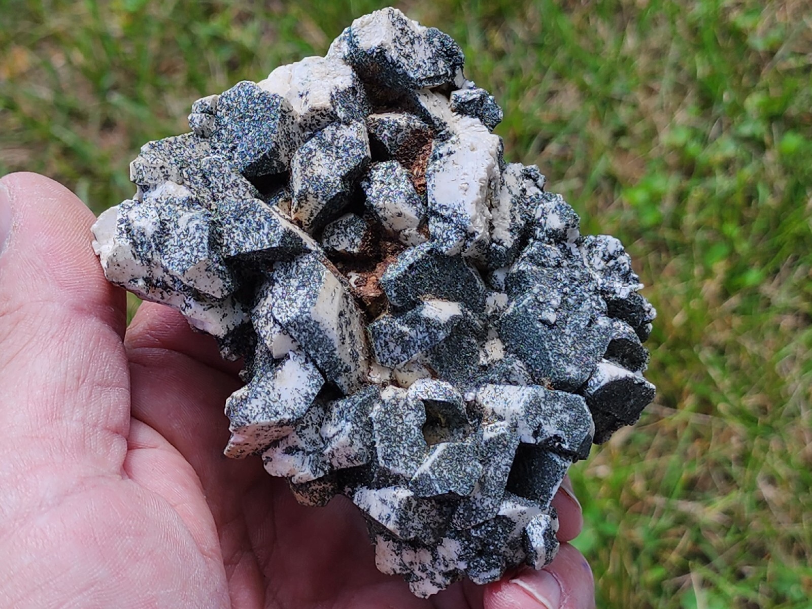 VERY RARE,WHITE PERICLINE CRYSTALS WITH CHLORITE,NICE LUSTER,ITALY