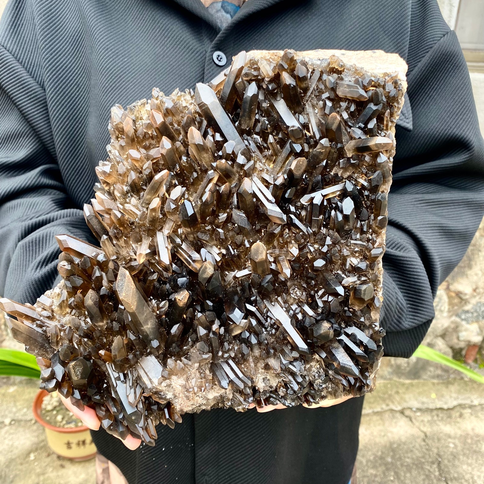 10LB Natural Tawny black Crystal Quartz Crystal Cluster Mineral Specimen
