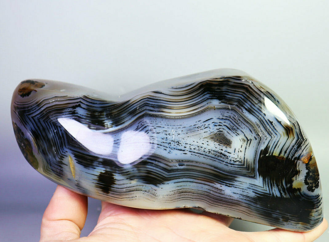 2.9lb Natural Polished Amazing Moss Agate Quartz Crystal Stone Reiki Statue