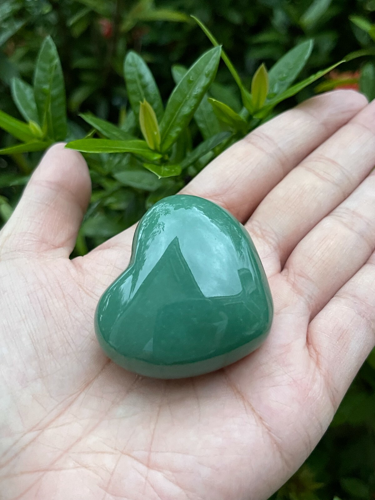 Large Green Aventurine Heart, 1.75″ Polished Green Aventurine Puffy Heart, Bulk