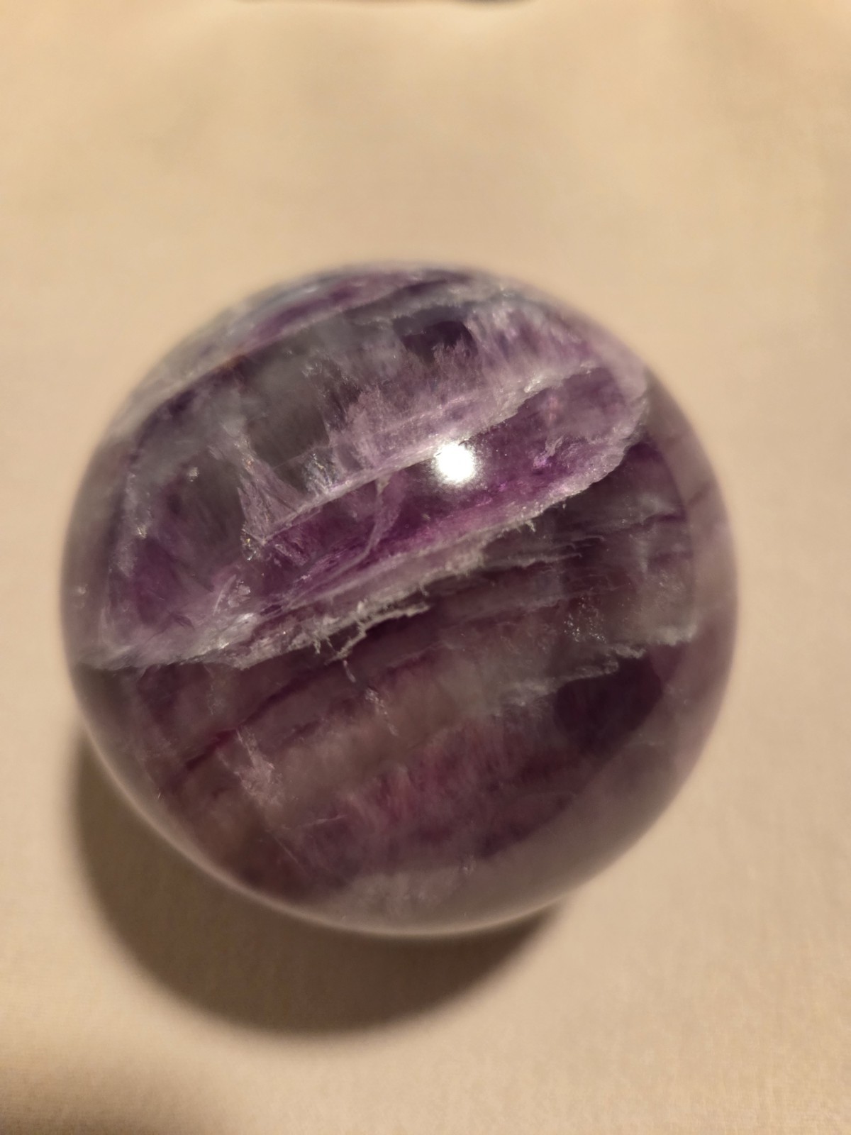 Natural Purple Fluorite Sphere Crystal Ball Quartz Healing Reiki