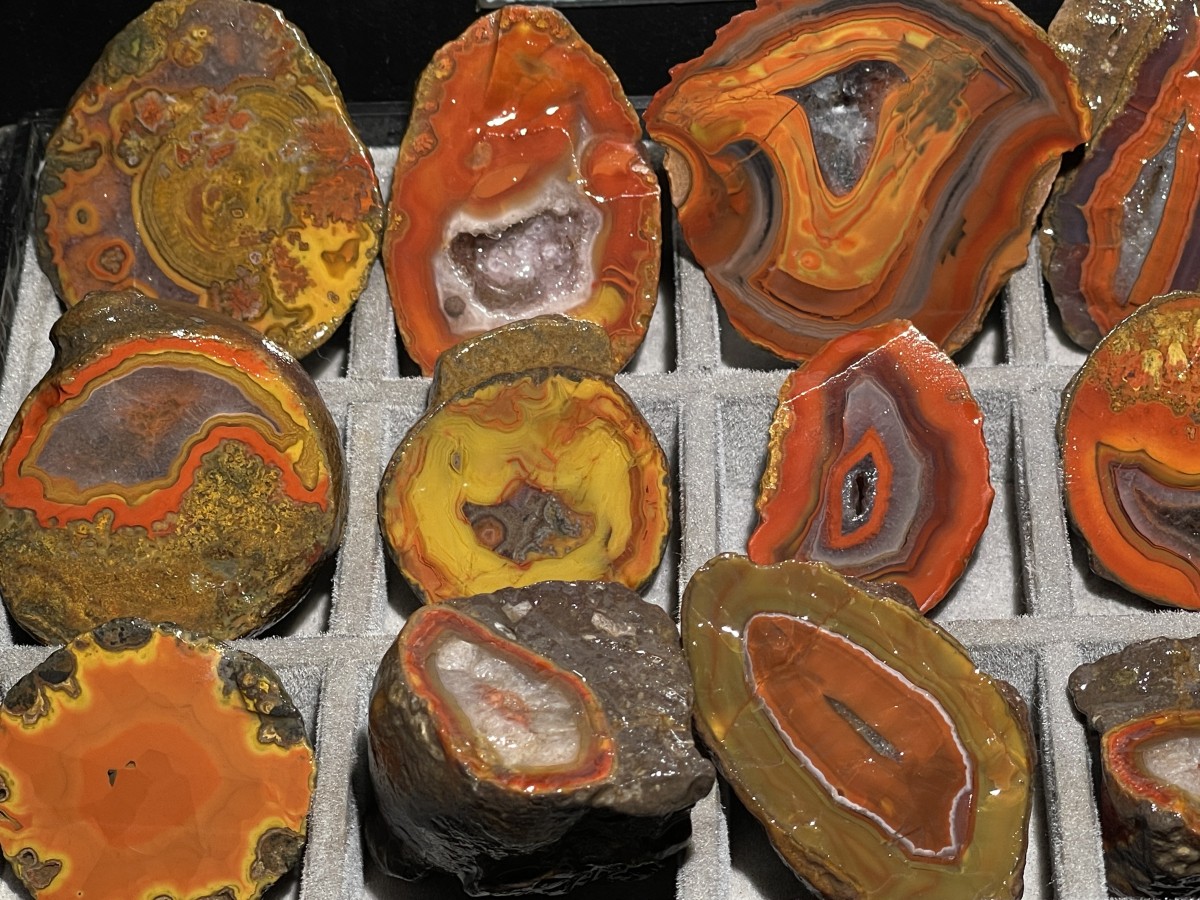 Natural 15 half Rough Chinese Agate crystal geode Achat Nodule Hebei 615g AA11