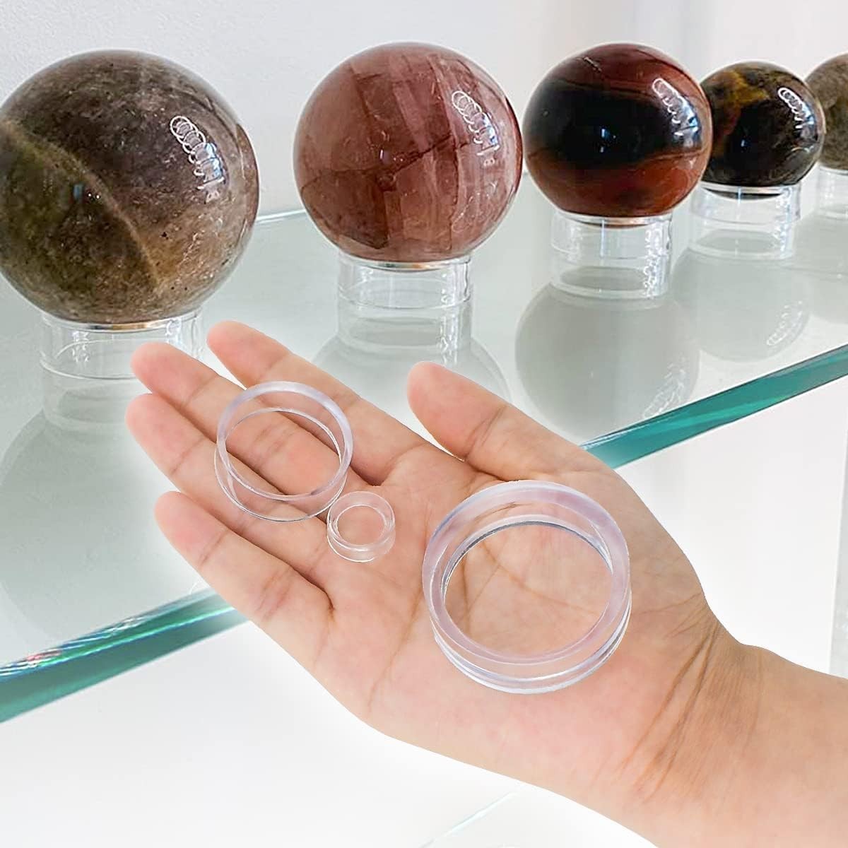 Polished Acrylic Round Display Stands – 12 Pieces for Effortless Visualization