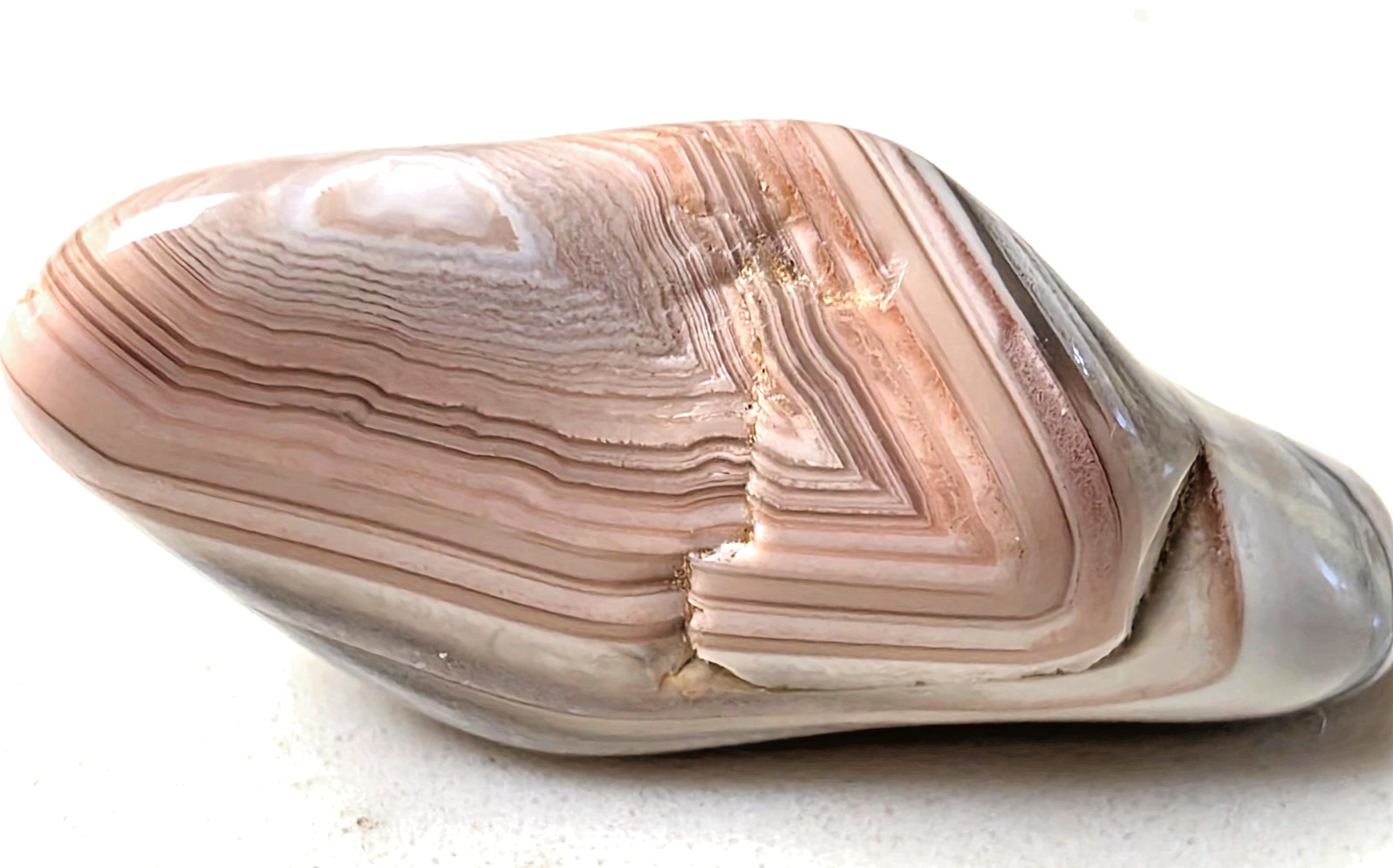 3 POLISHED BOTSWANA AGATEs , Bands , eyes , Pinks . Nice Lot