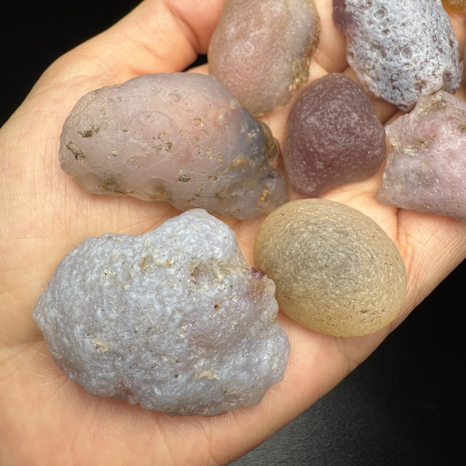 9pcs 133G Natural Alxa Gobi Sweet Candy Agate Set #6634