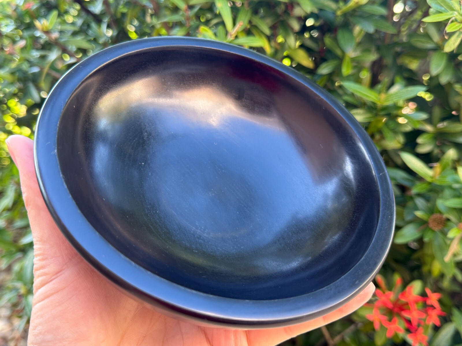 Large Black Soapstone Scrying Bowl – 6″ Smudge Bowl & Incense Burner