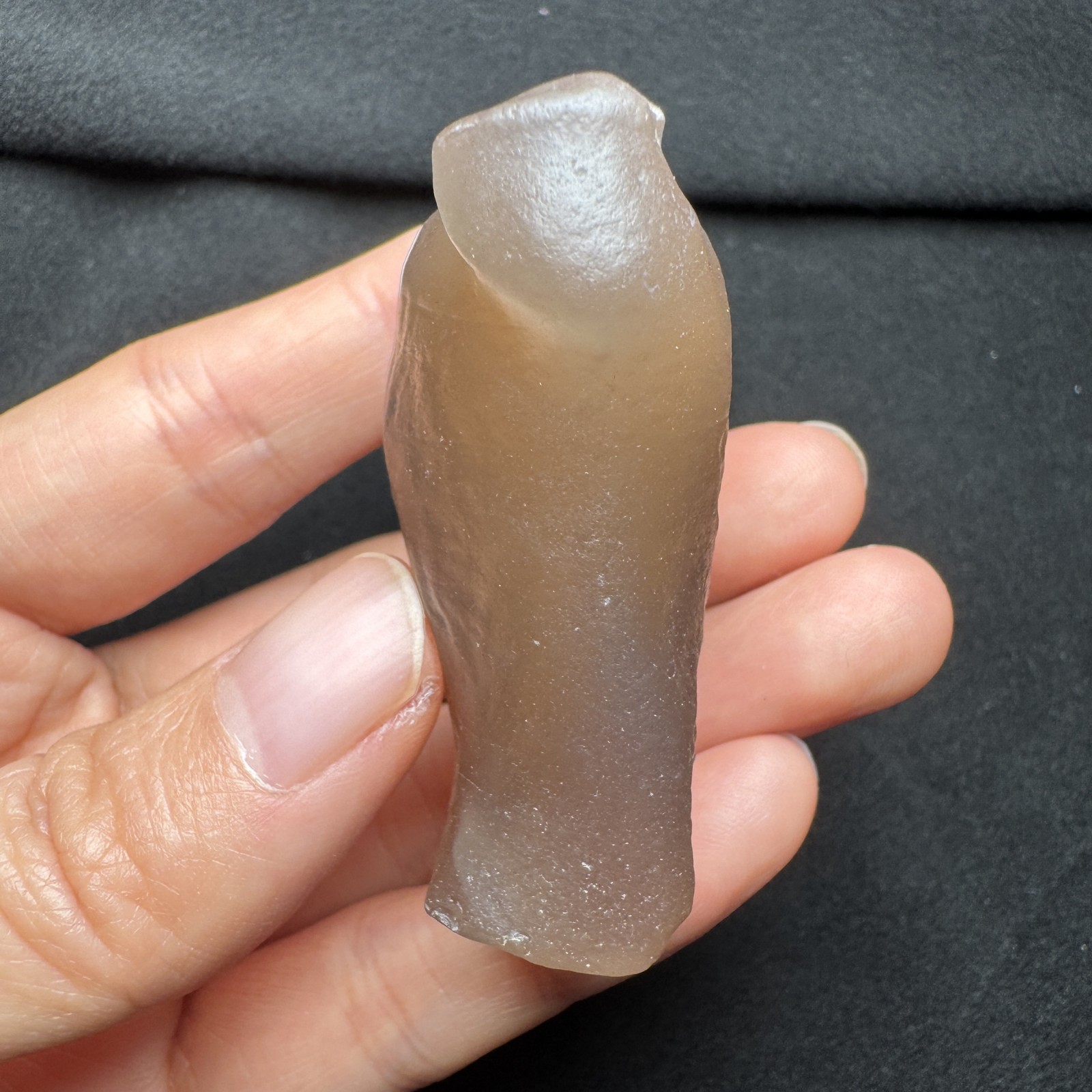 6cm/57.7g Rare Large Alashan Gobi Desert Candy Agate “Sand Bag” Crystal #5058