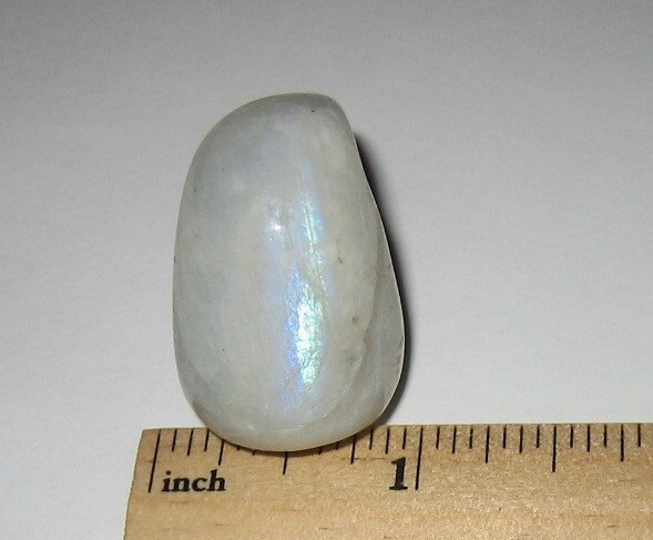 1.25″ TUMBLED POLISHED NATURAL RAINBOW MOONSTONE CRYSTAL STONE INDIA ~ 29.7g *12